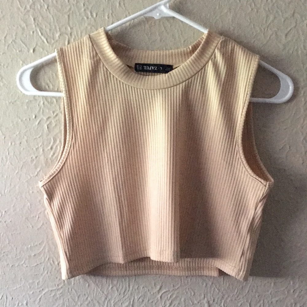 Tan crop top from zaful size large